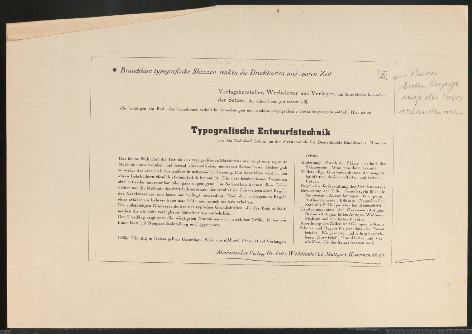 Arbeitsmaterial und Entwürfe für Typografische Entwurfstechnik — Blatt 40
