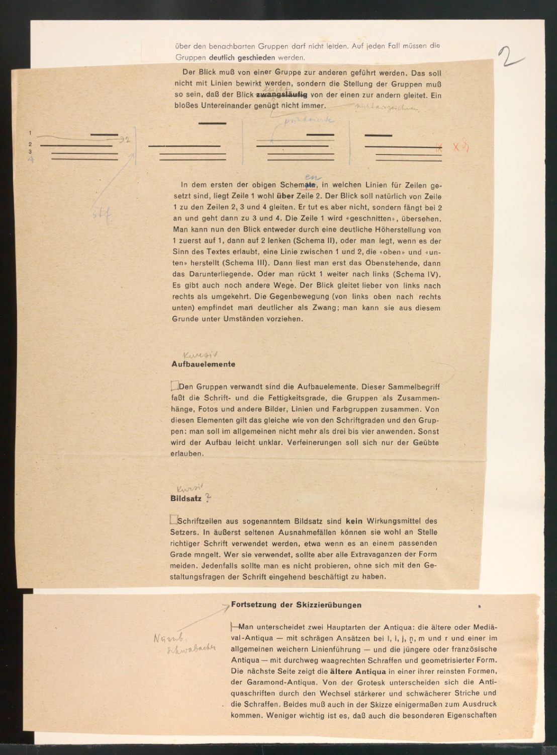 Arbeitsmaterial und Entwürfe für Typografische Entwurfstechnik — Blatt 82