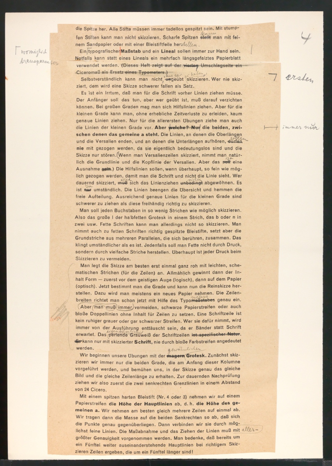 Arbeitsmaterial und Entwürfe für Typografische Entwurfstechnik — Blatt 98