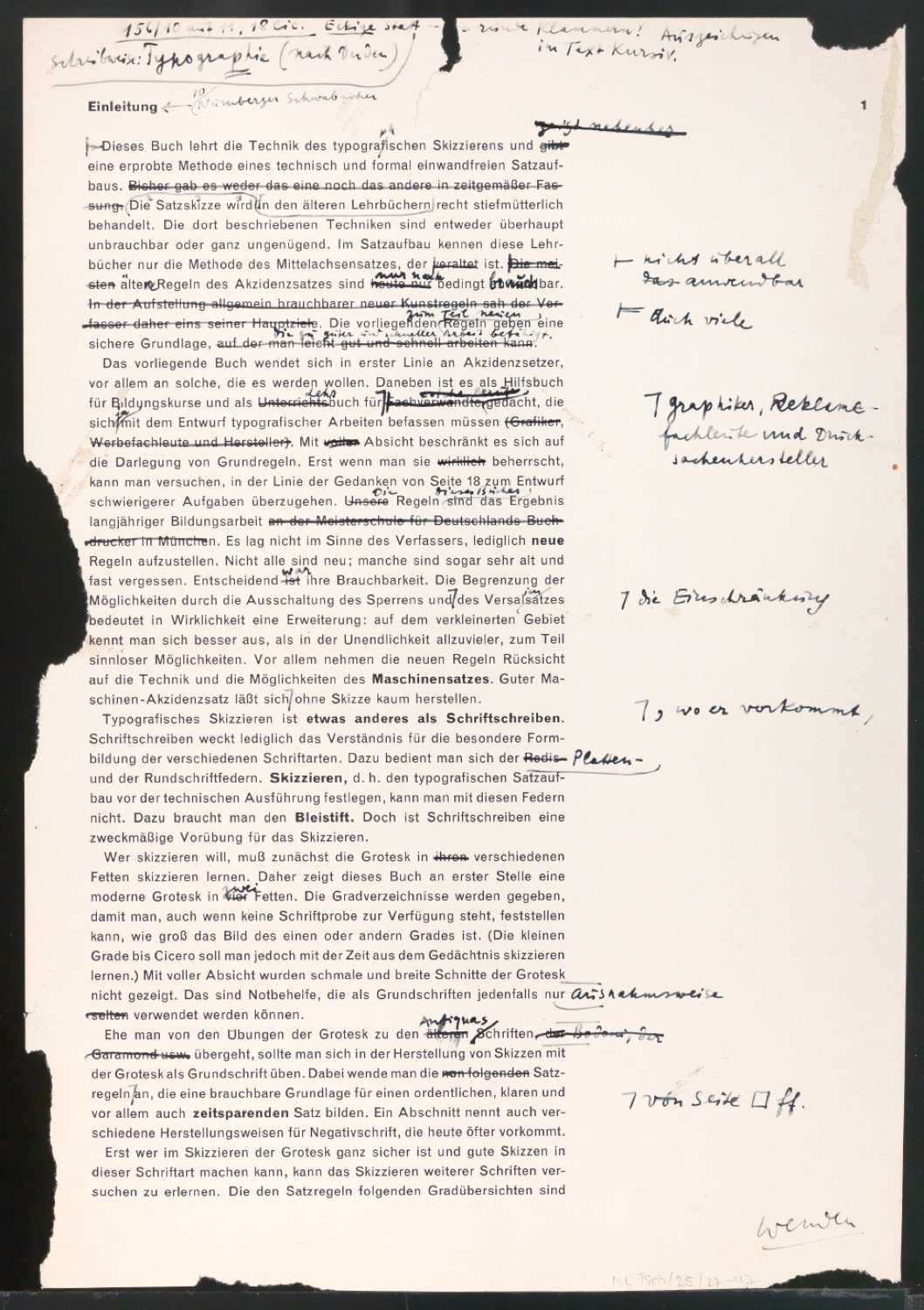Arbeitsmaterial und Entwürfe für Typografische Entwurfstechnik — Blatt 103