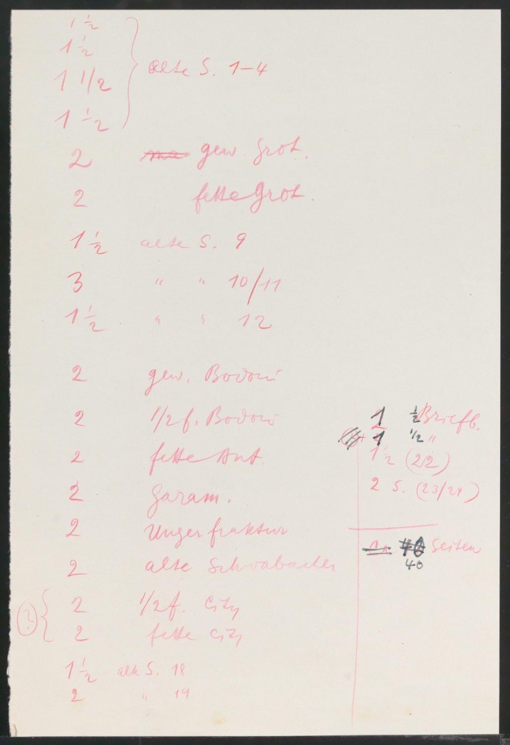 Arbeitsmaterial und Entwürfe für Typografische Entwurfstechnik — Blatt 110