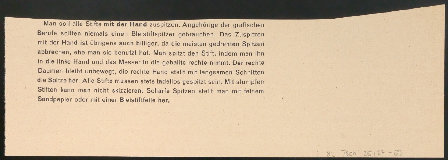 Arbeitsmaterial und Entwürfe für Typografische Entwurfstechnik — Blatt 142