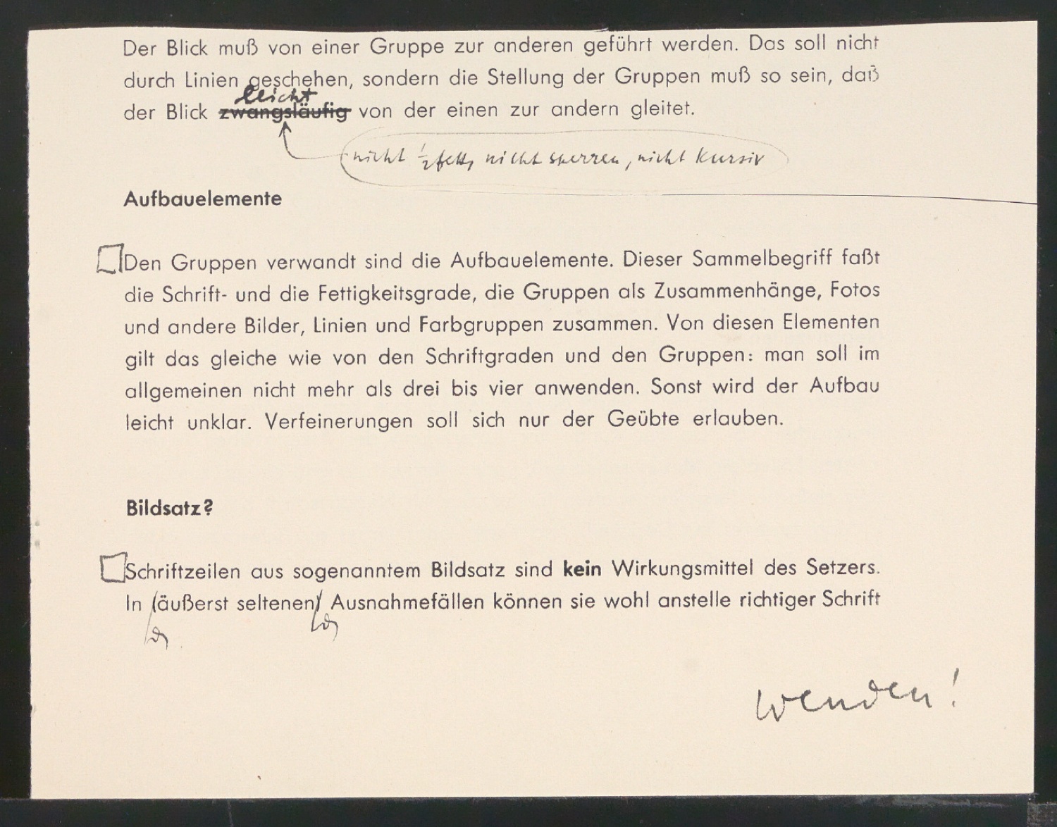 Arbeitsmaterial und Entwürfe für Typografische Entwurfstechnik — Blatt 173