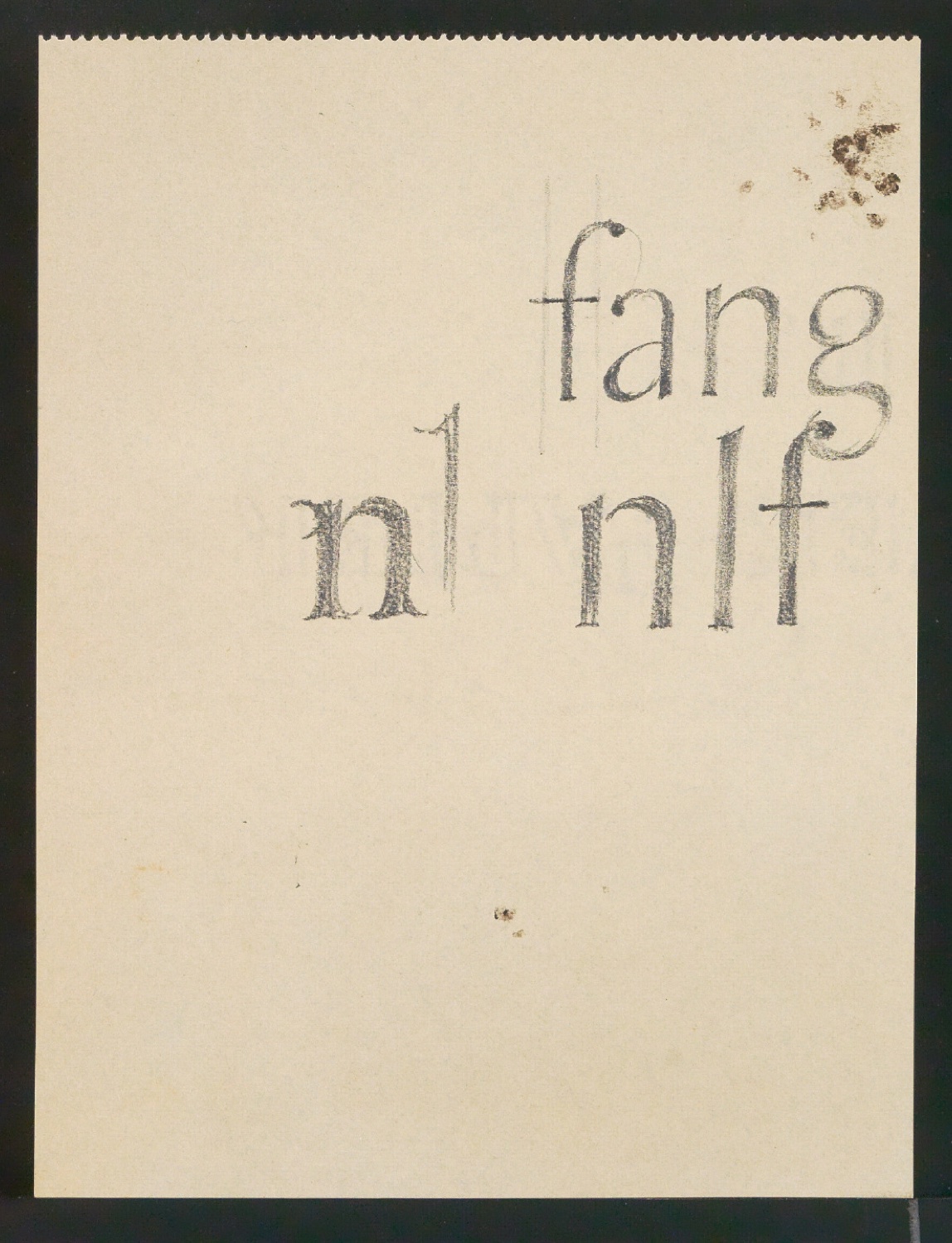 Entwurfszeichnungen von Schriften mit Mediävalcharakter und Antiquacharakter und Brief an Jan Tschichold vom 30.07.1931 — Blatt 9