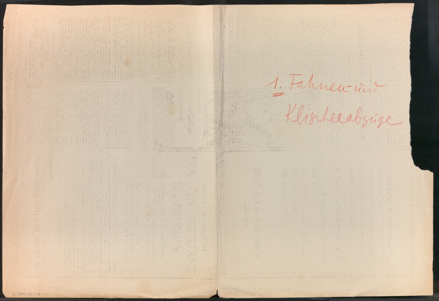 Fahnen und Klischeeabzüge für Schriftschreiben für Setzer — Blatt 1