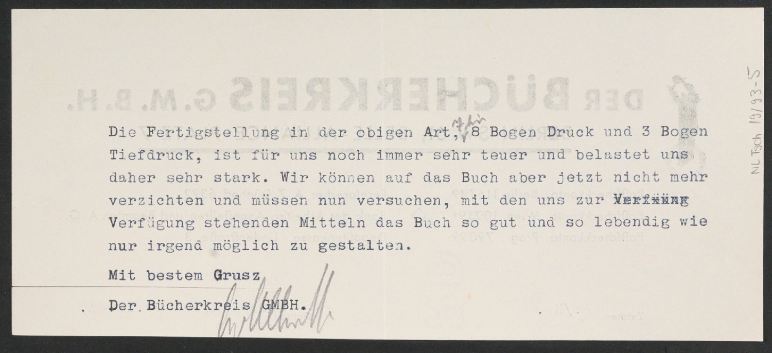 Sammlung von Briefumschlägen und Briefköpfen der Buchgemeinschaft Der Bücherkreis — Blatt 10