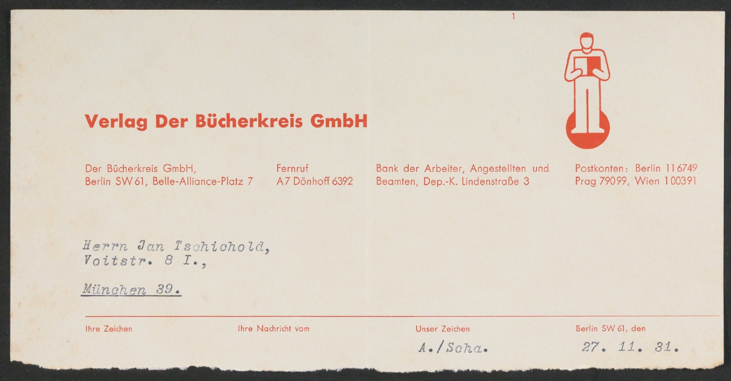 Sammlung von Briefumschlägen und Briefköpfen der Buchgemeinschaft Der Bücherkreis — Blatt 11