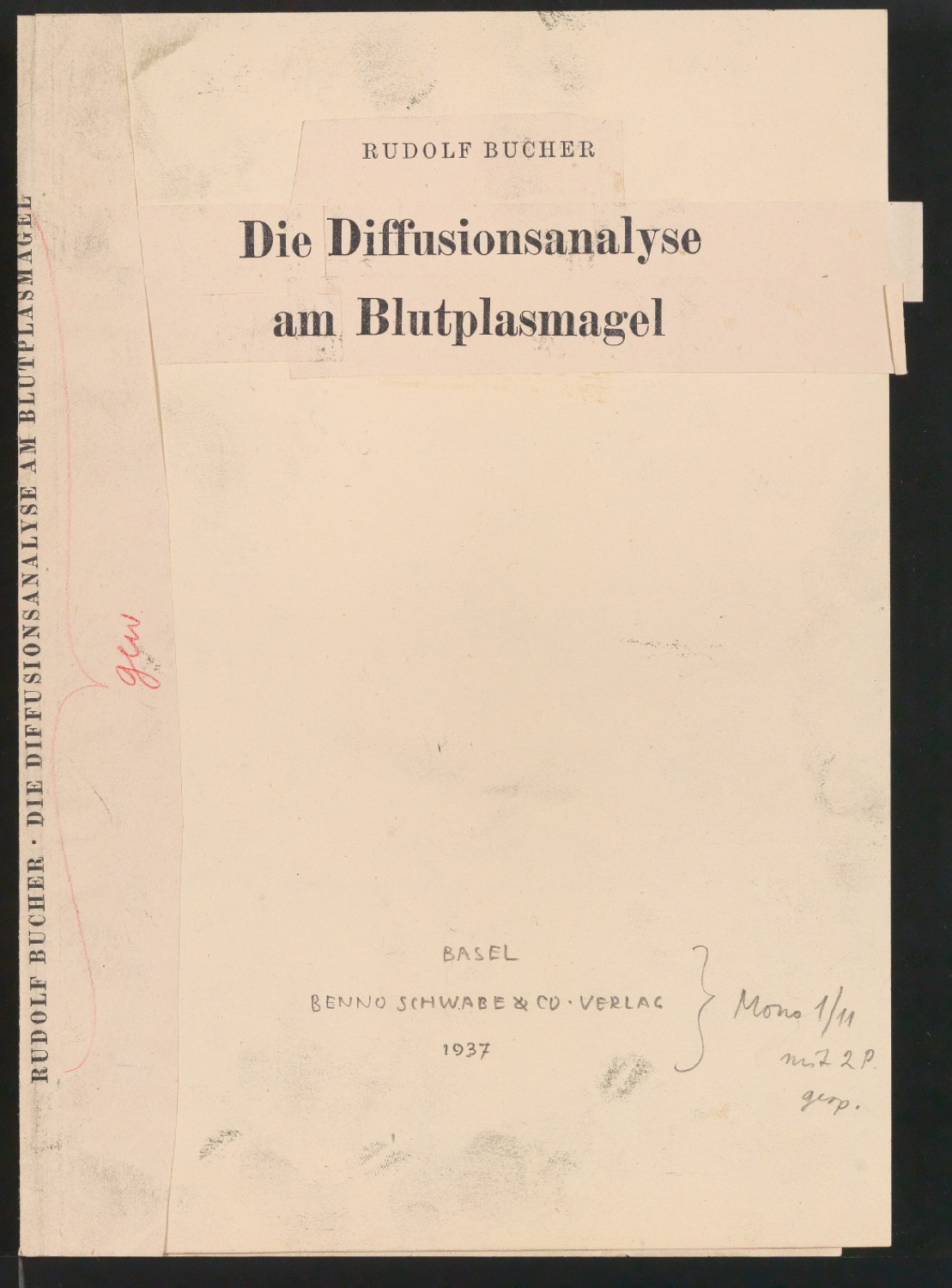 Entwürfe und Korrekturfahnen von Titelblättern und Einbänden für verschiedene Verlage — Blatt 15