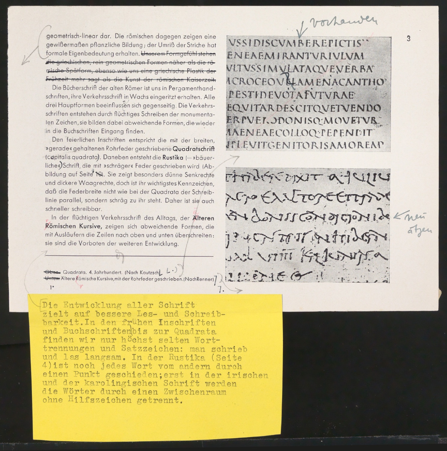 Mappe mit Probedrucken und Entwürfen für Schriftschreiben für Setzer — Blatt 7