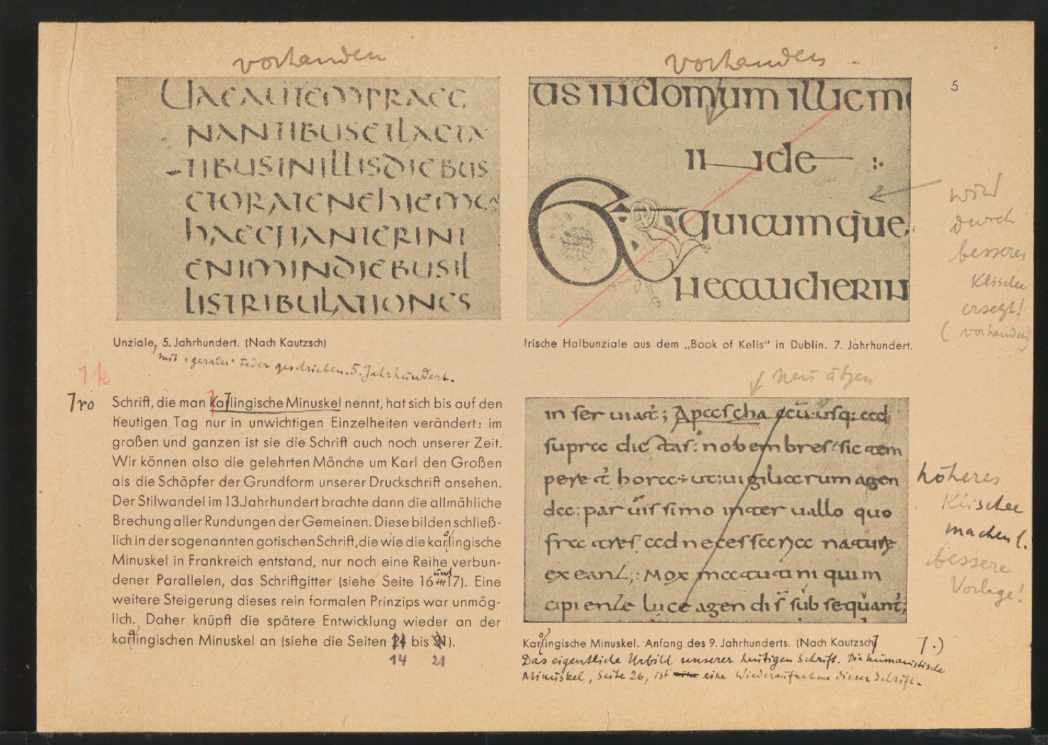 Mappe mit Probedrucken und Entwürfen für Schriftschreiben für Setzer — Blatt 13
