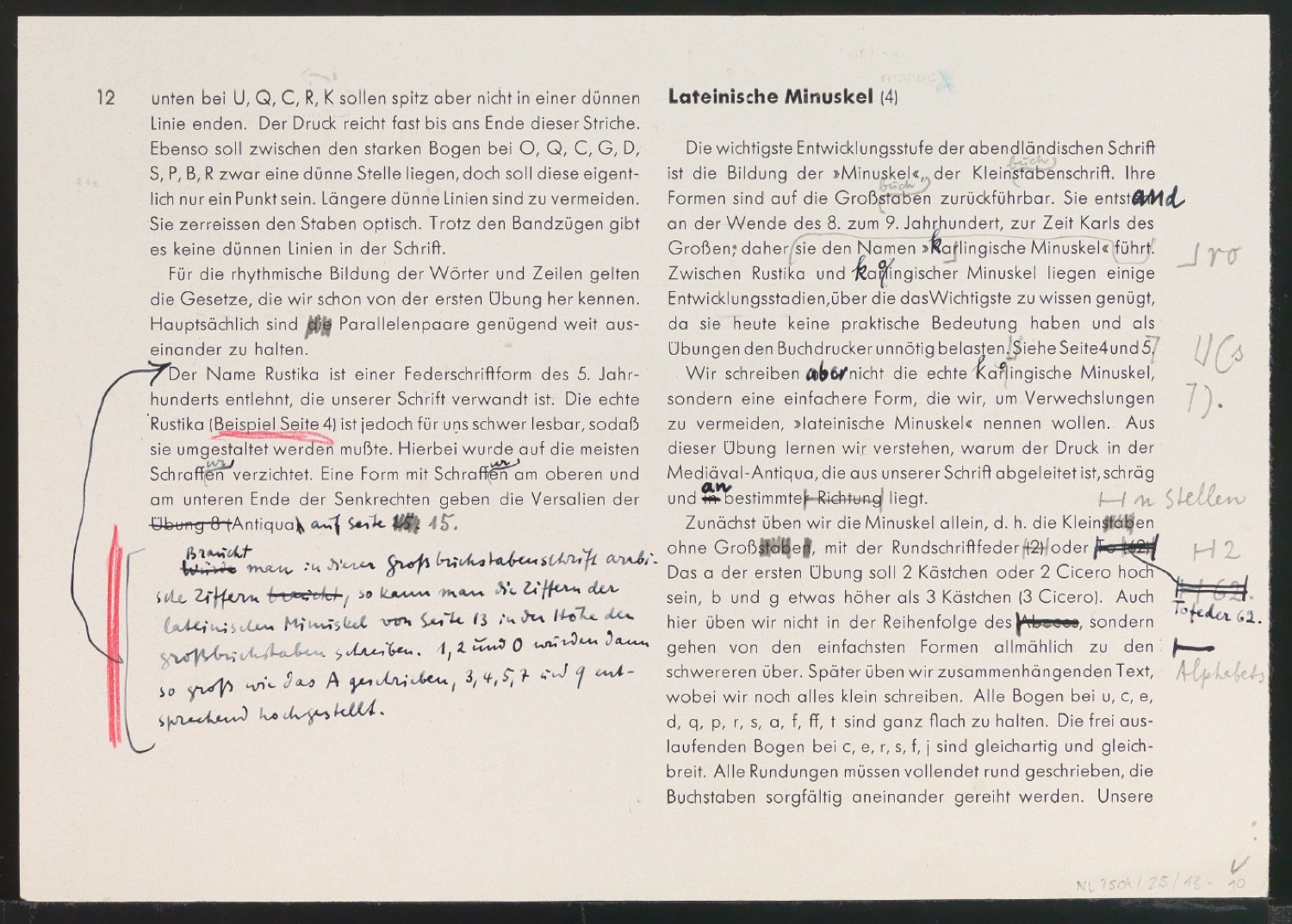 Mappe mit Probedrucken und Entwürfen für Schriftschreiben für Setzer — Blatt 39