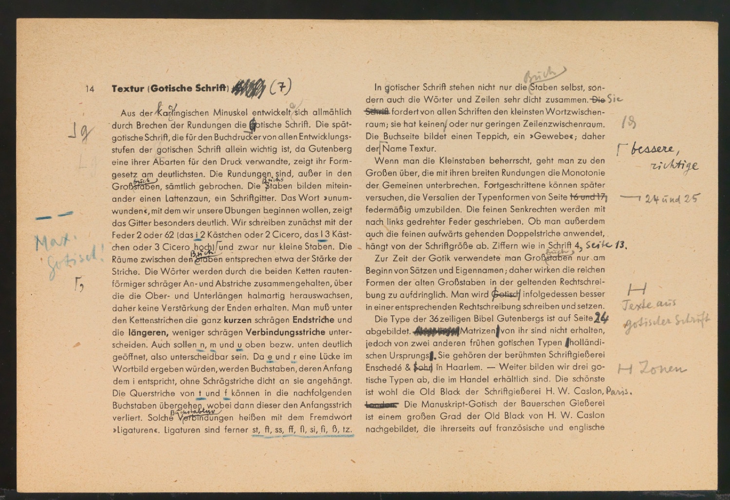 Mappe mit Probedrucken und Entwürfen für Schriftschreiben für Setzer — Blatt 54