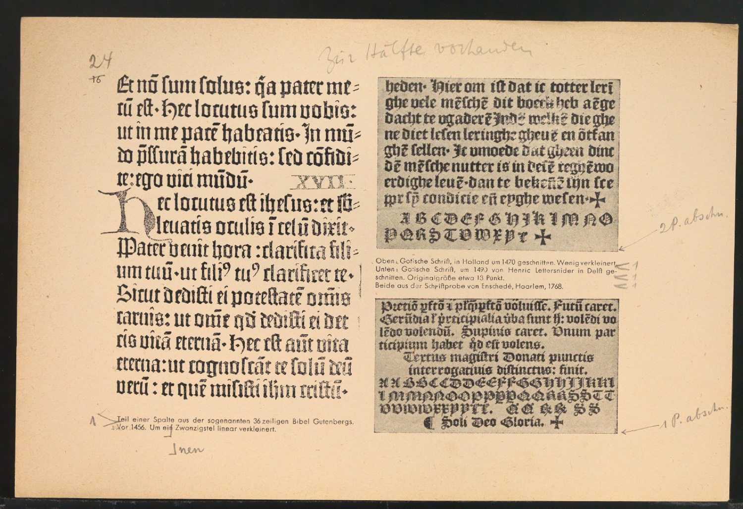 Mappe mit Probedrucken und Entwürfen für Schriftschreiben für Setzer — Blatt 58