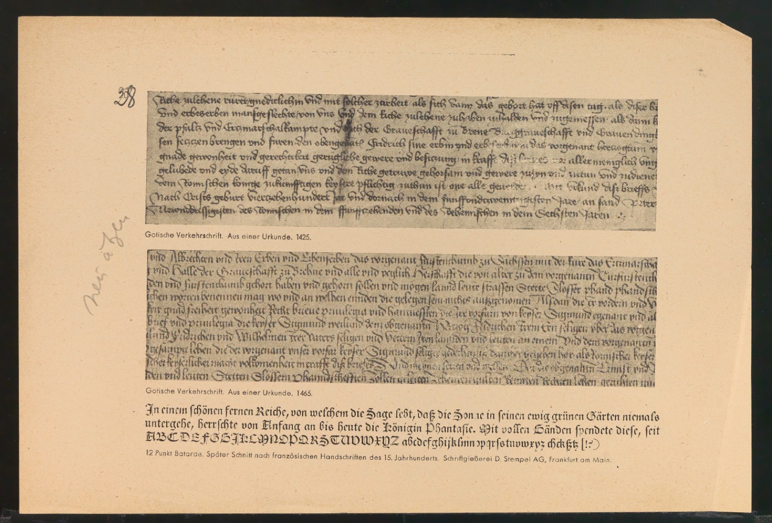 Mappe mit Probedrucken und Entwürfen für Schriftschreiben für Setzer — Blatt 64