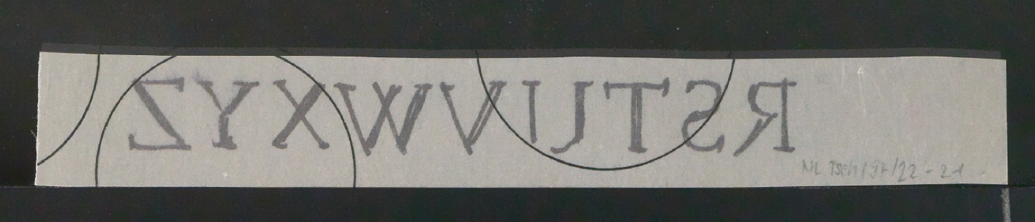Entwurfszeichnungen verschiedener Schrifttypen — Blatt 6
