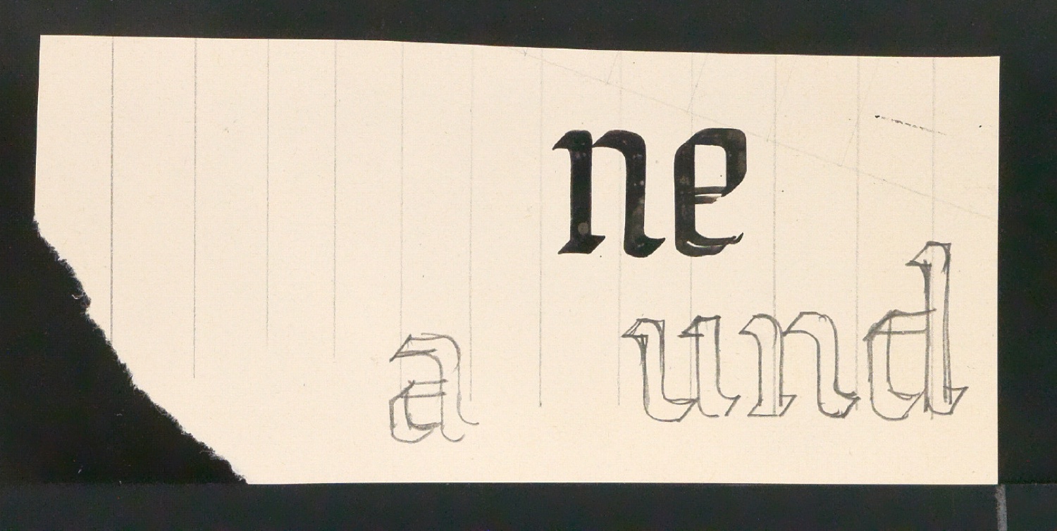 Entwurfszeichnungen verschiedener Schrifttypen — Blatt 53