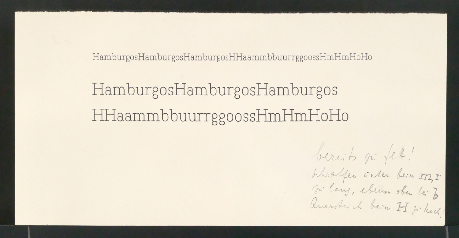 Entwurfszeichnungen verschiedener Schrifttypen — Blatt 85