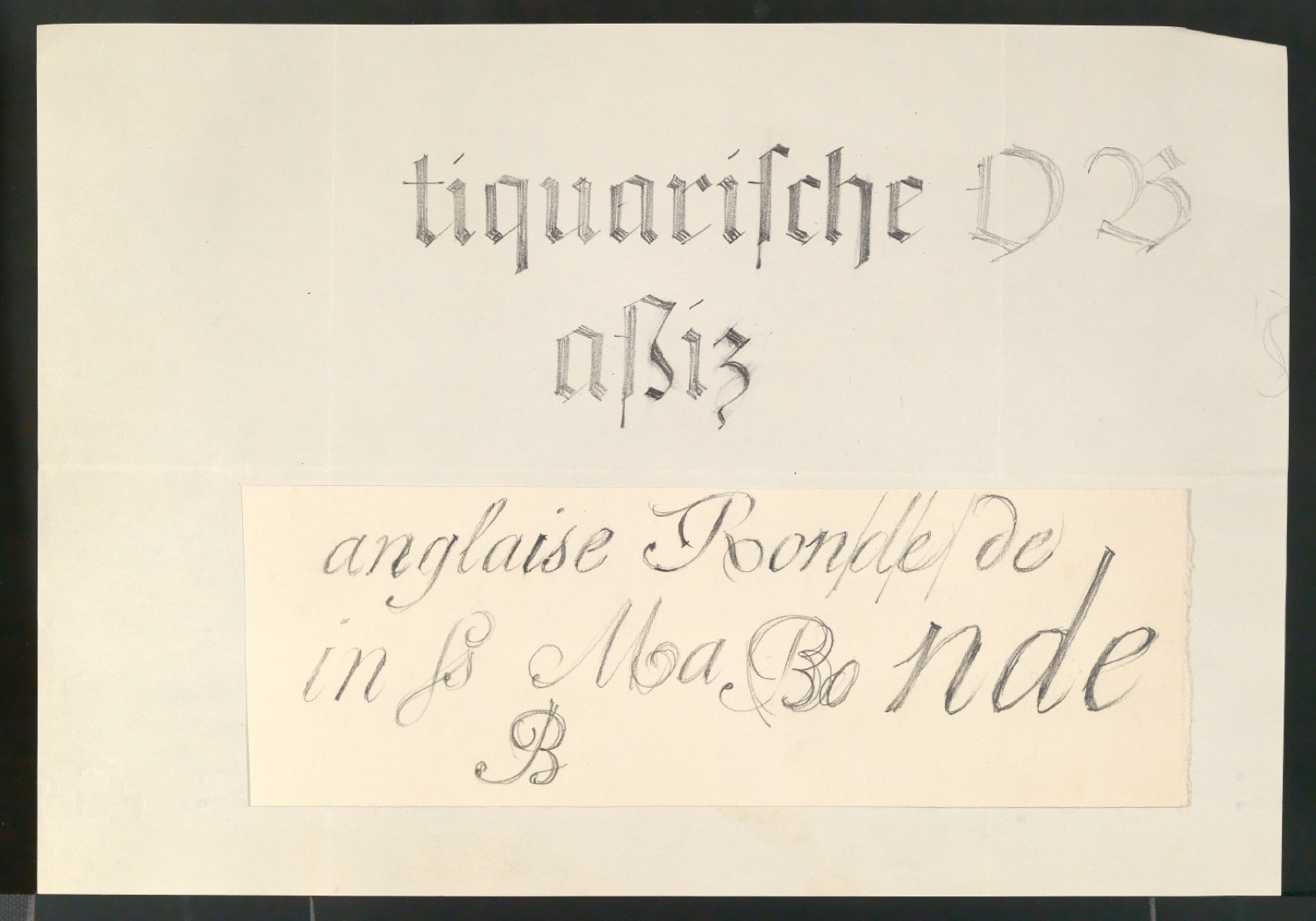 Entwurfszeichnungen verschiedener Schrifttypen — Blatt 87