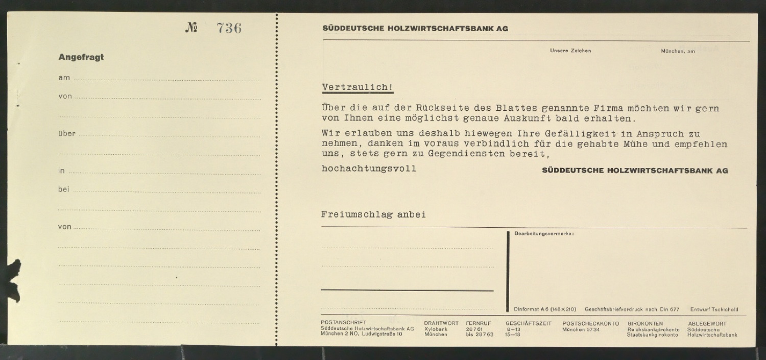 Corporate Design für die Süddeutsche Holzwirtschaftsbank AG — Blatt 1