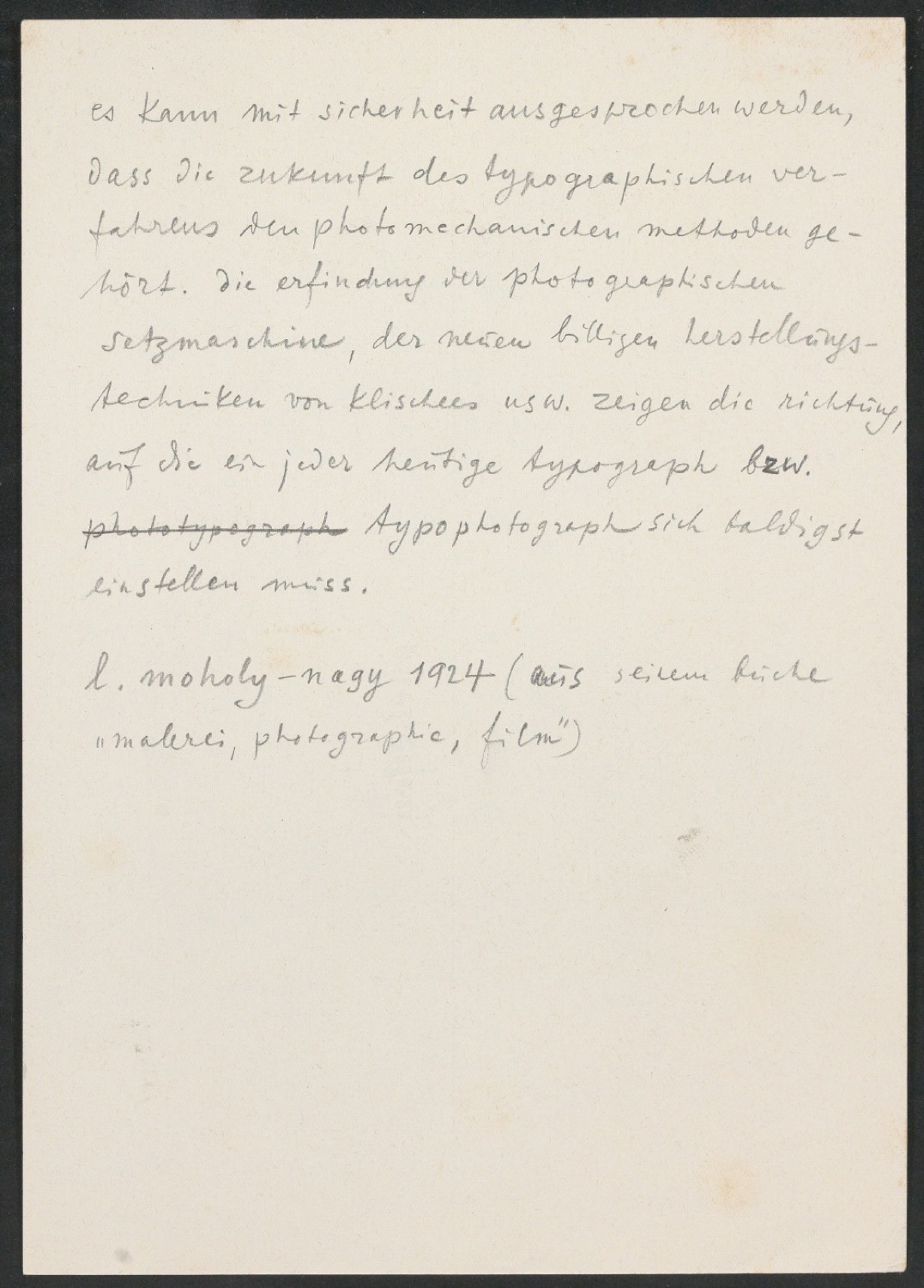 Konvolut von Typographischen Skizzen und Notizen zur Typographie — Blatt 1