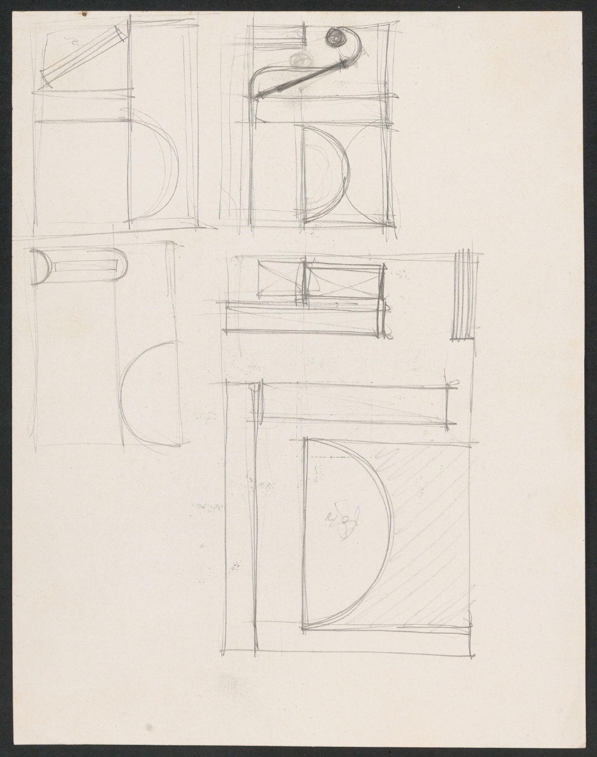 Konvolut von Typographischen Skizzen und Notizen zur Typographie — Blatt 5