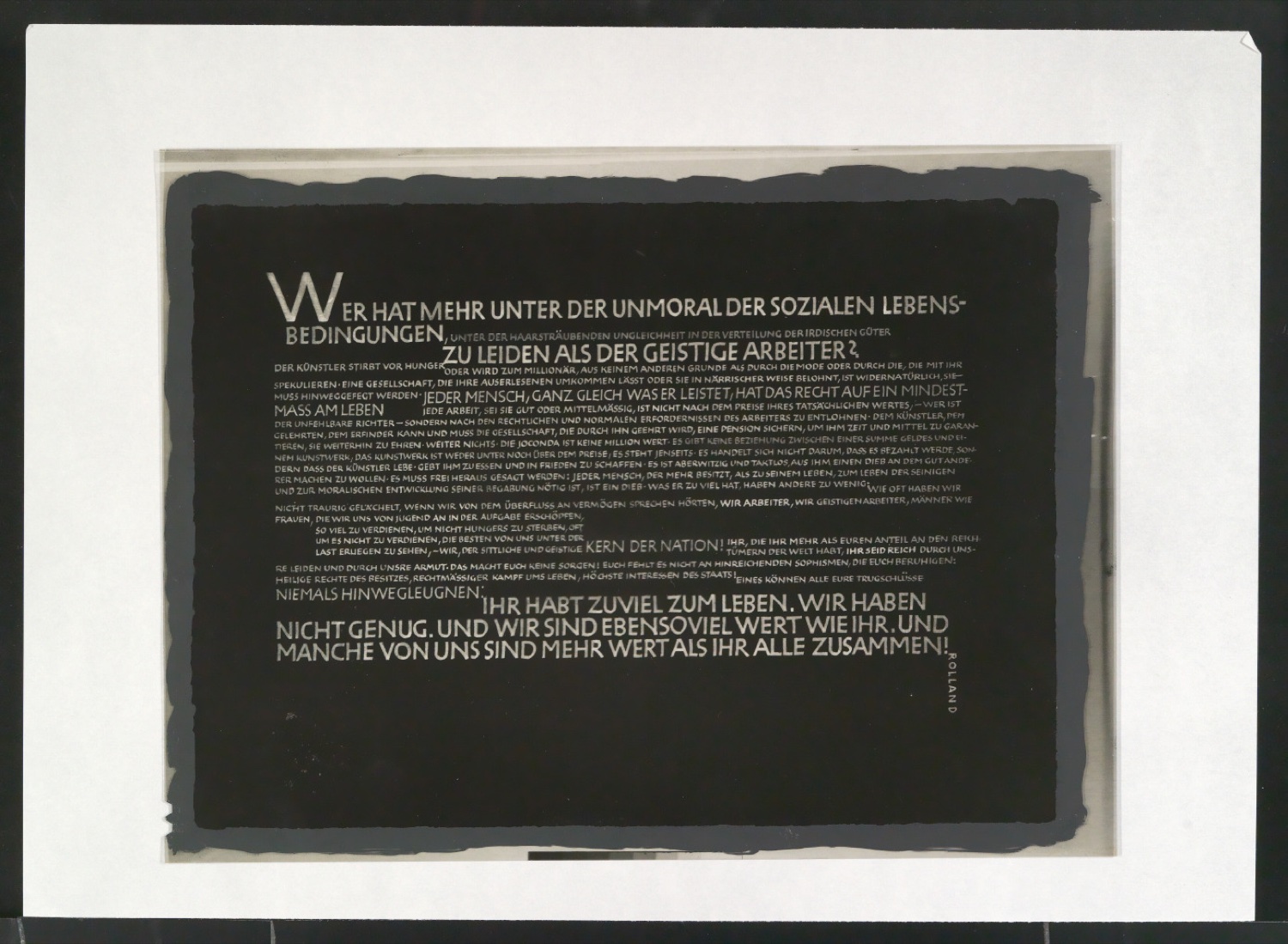 Klischee und Klischeeabzüge von Schriftübung mit einem Zitat von Romain Rolland — Blatt 3