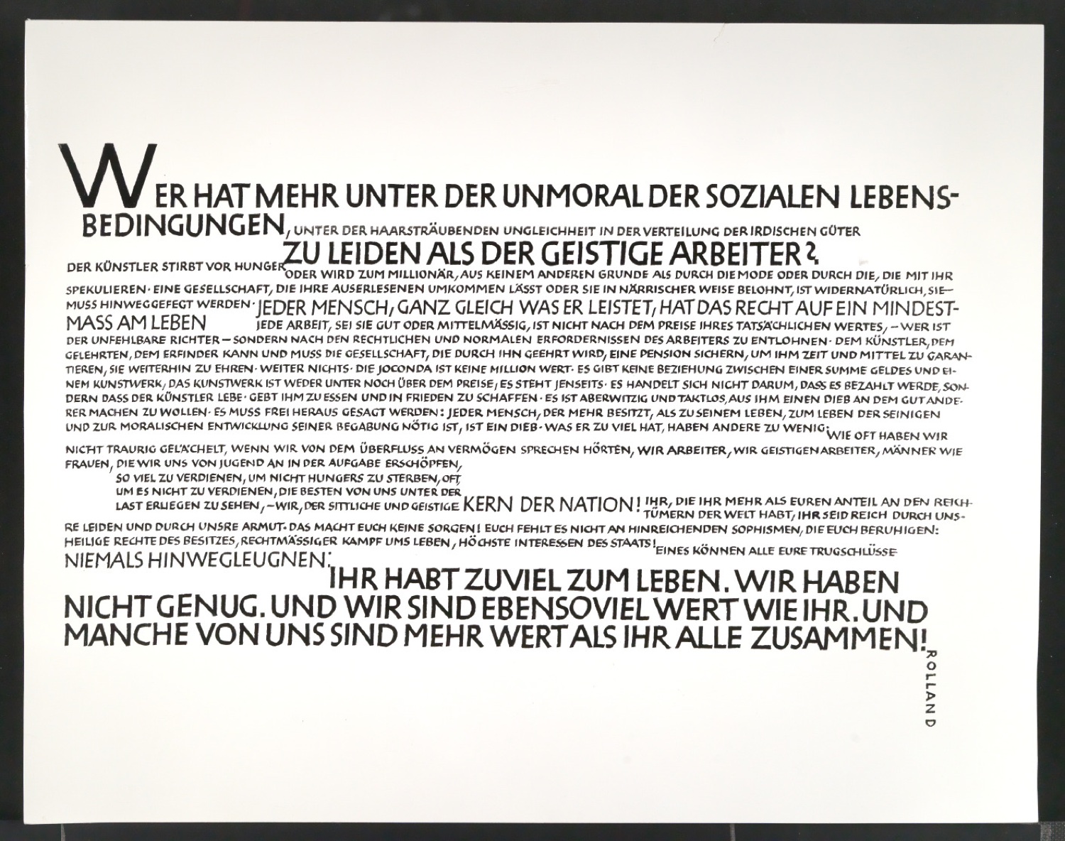 Klischee und Klischeeabzüge von Schriftübung mit einem Zitat von Romain Rolland — Blatt 7