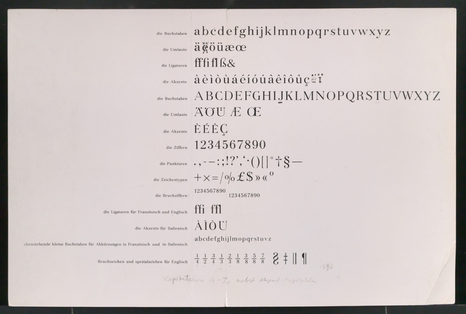 Konvolut Fotoabzüge von Buchseiten mit Kalligraphien von Jan Tschichold — Blatt 41