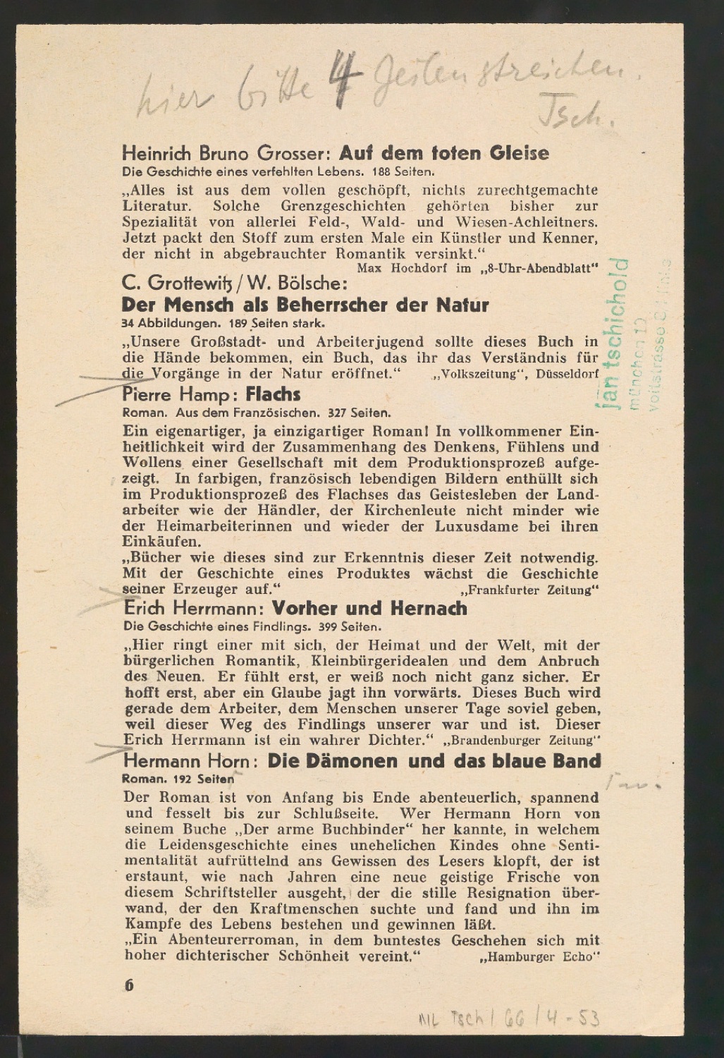 Konvolut Skizzen für Bucheinbände — Blatt 6