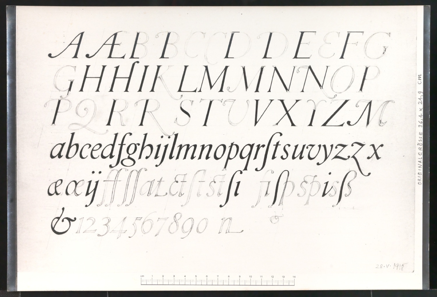 Fotoabzüge von Konvolut Kalligrafische Übungen, Schriftübungen — Blatt 1