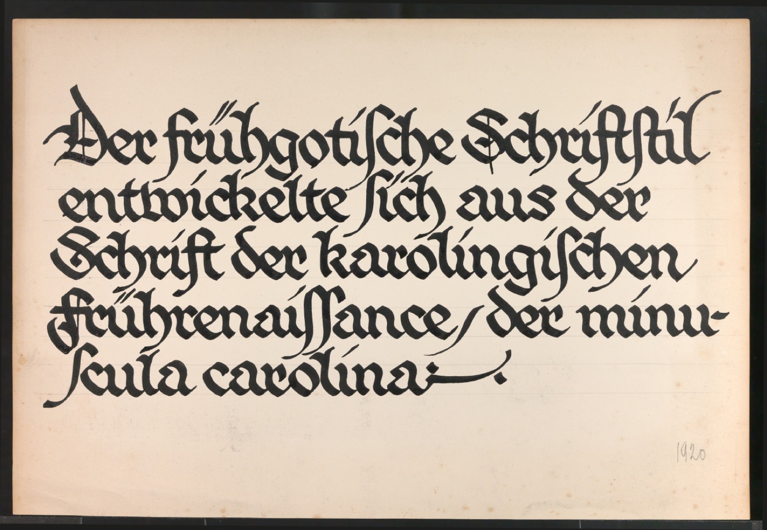 Konvolut Kalligrafische Übungen, Schriftübungen — Blatt 3