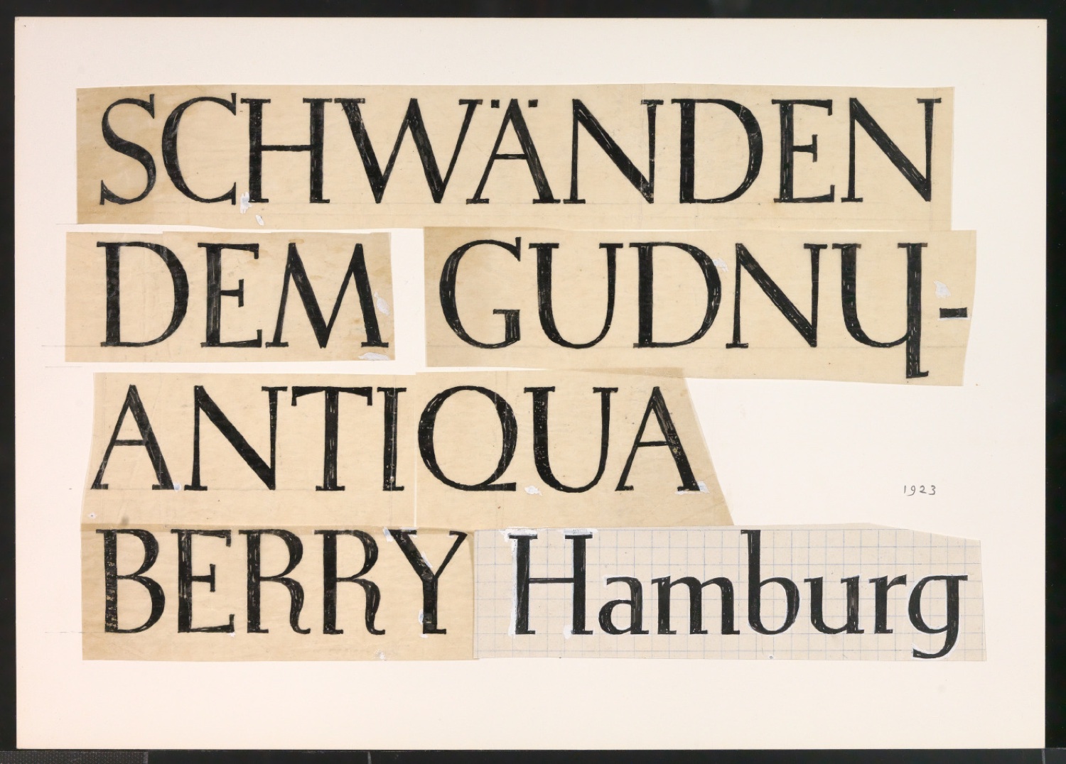 Konvolut Kalligrafische Übungen, Schriftübungen — Blatt 5