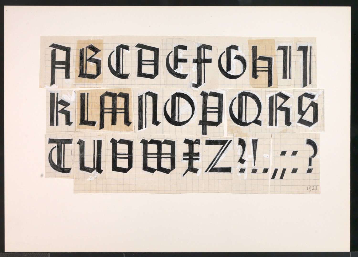 Konvolut Kalligrafische Übungen, Schriftübungen — Blatt 7