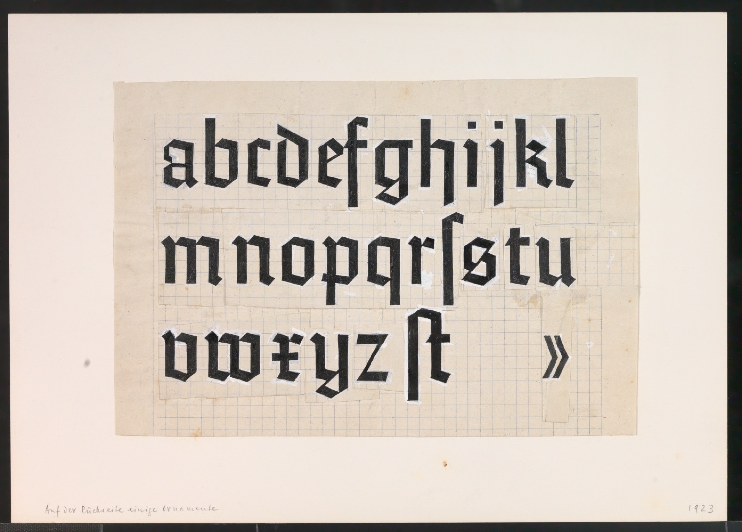 Konvolut Kalligrafische Übungen, Schriftübungen — Blatt 9