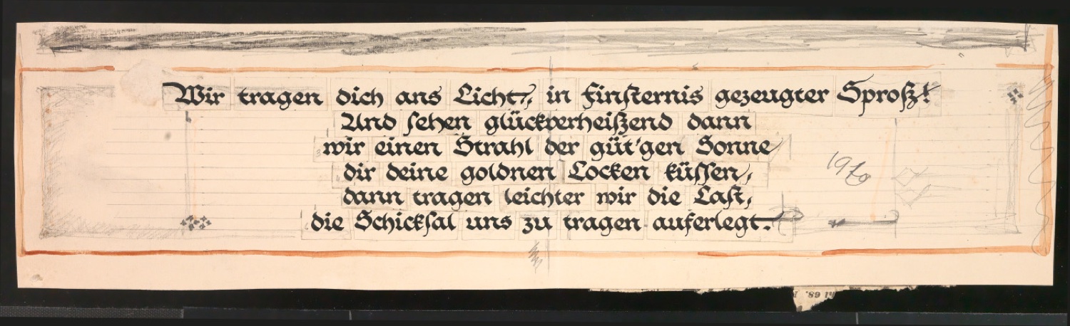 Konvolut Kalligrafische Übungen, Schriftübungen — Blatt 13
