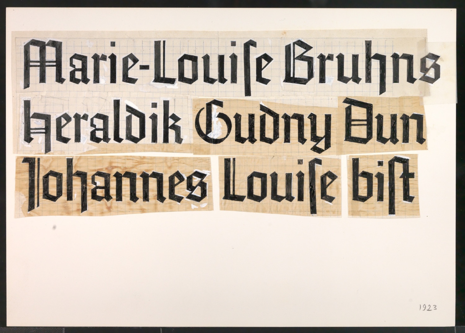 Konvolut Kalligrafische Übungen, Schriftübungen — Blatt 17
