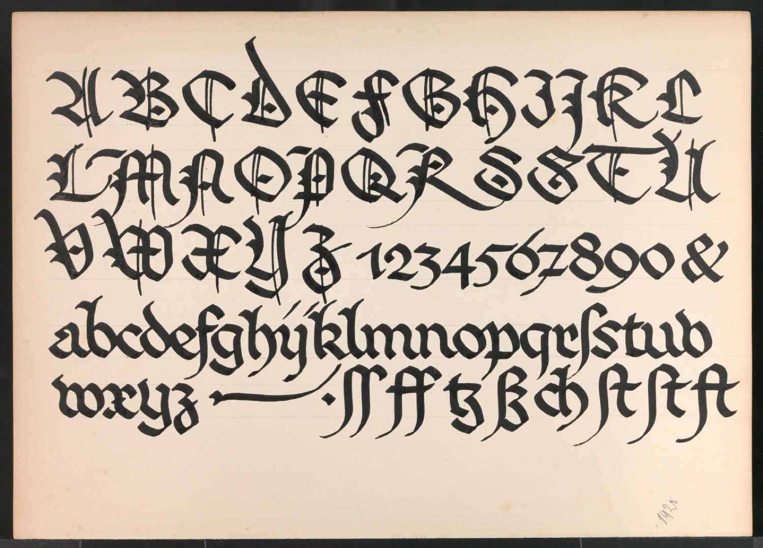 Konvolut Kalligrafische Übungen, Schriftübungen — Blatt 25