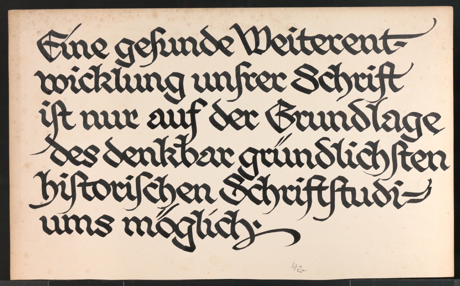 Konvolut Kalligrafische Übungen, Schriftübungen — Blatt 27