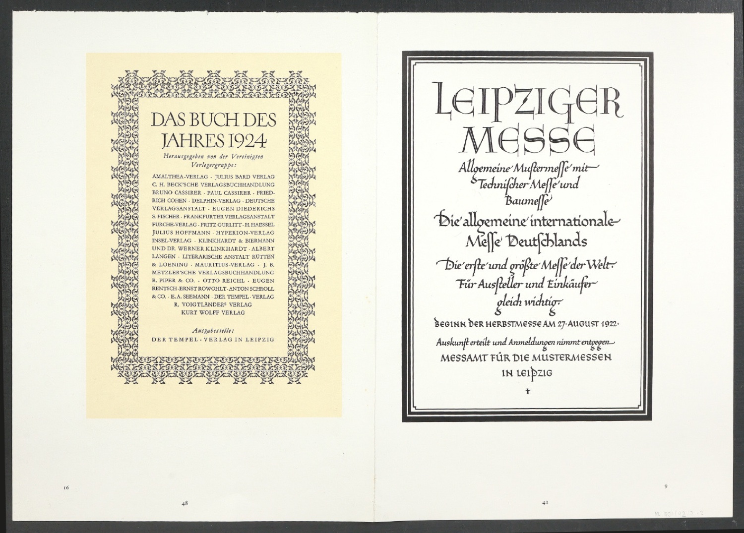 Druckbögen für den Abbildungsteil von Leben und Werk des Typographen Jan Tschichold — Blatt 3