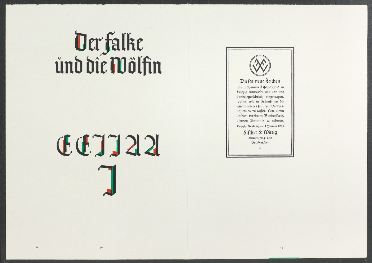 Druckbögen für den Abbildungsteil von Leben und Werk des Typographen Jan Tschichold — Blatt 5