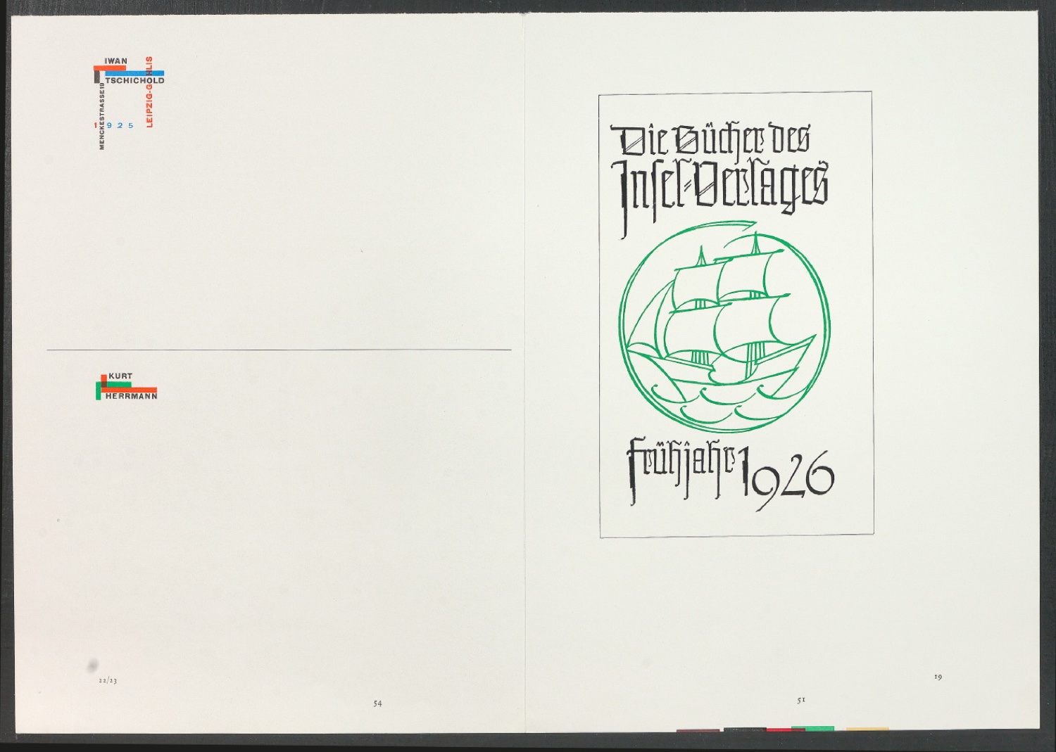 Druckbögen für den Abbildungsteil von Leben und Werk des Typographen Jan Tschichold — Blatt 9
