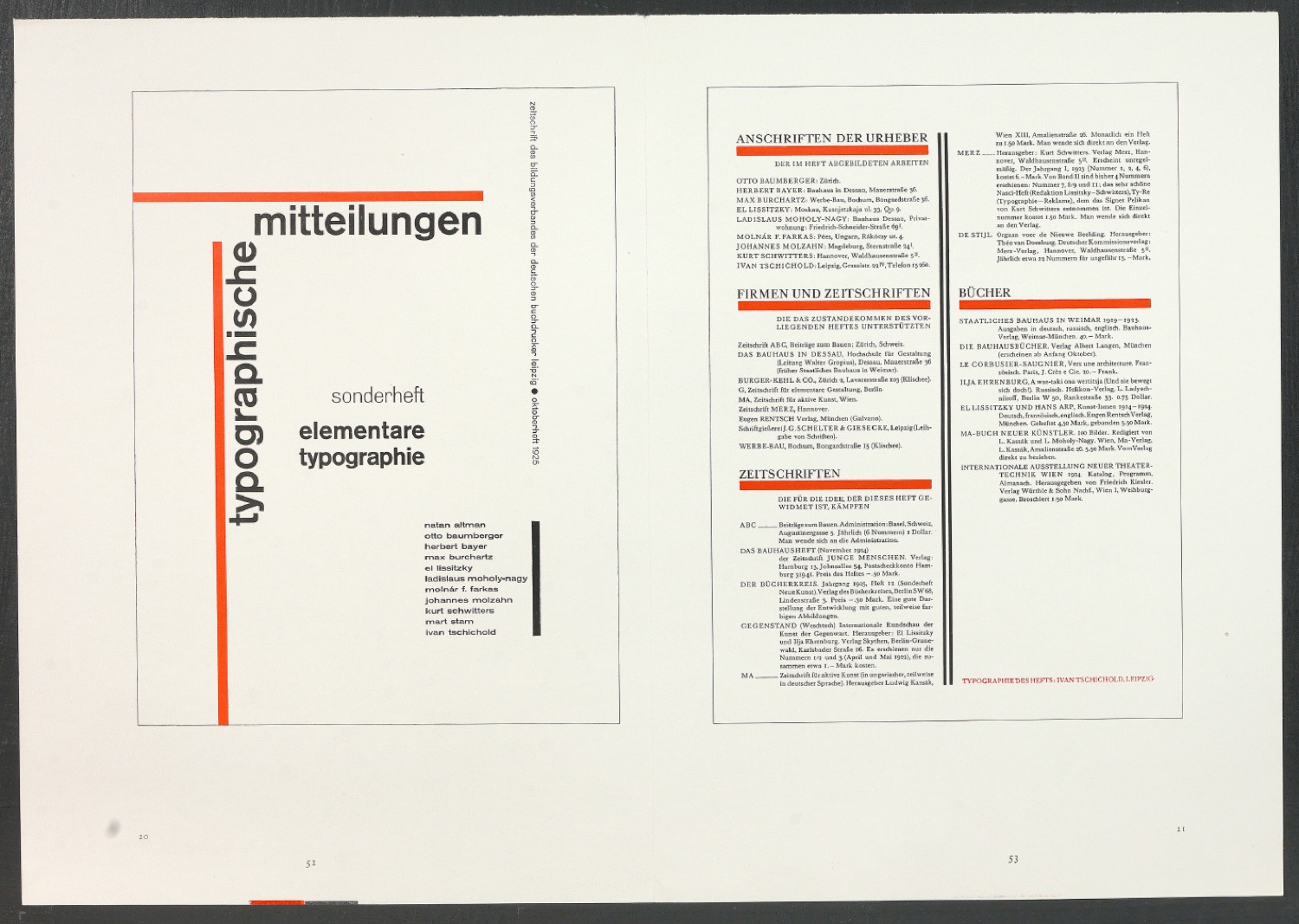 Druckbögen für den Abbildungsteil von Leben und Werk des Typographen Jan Tschichold — Blatt 10