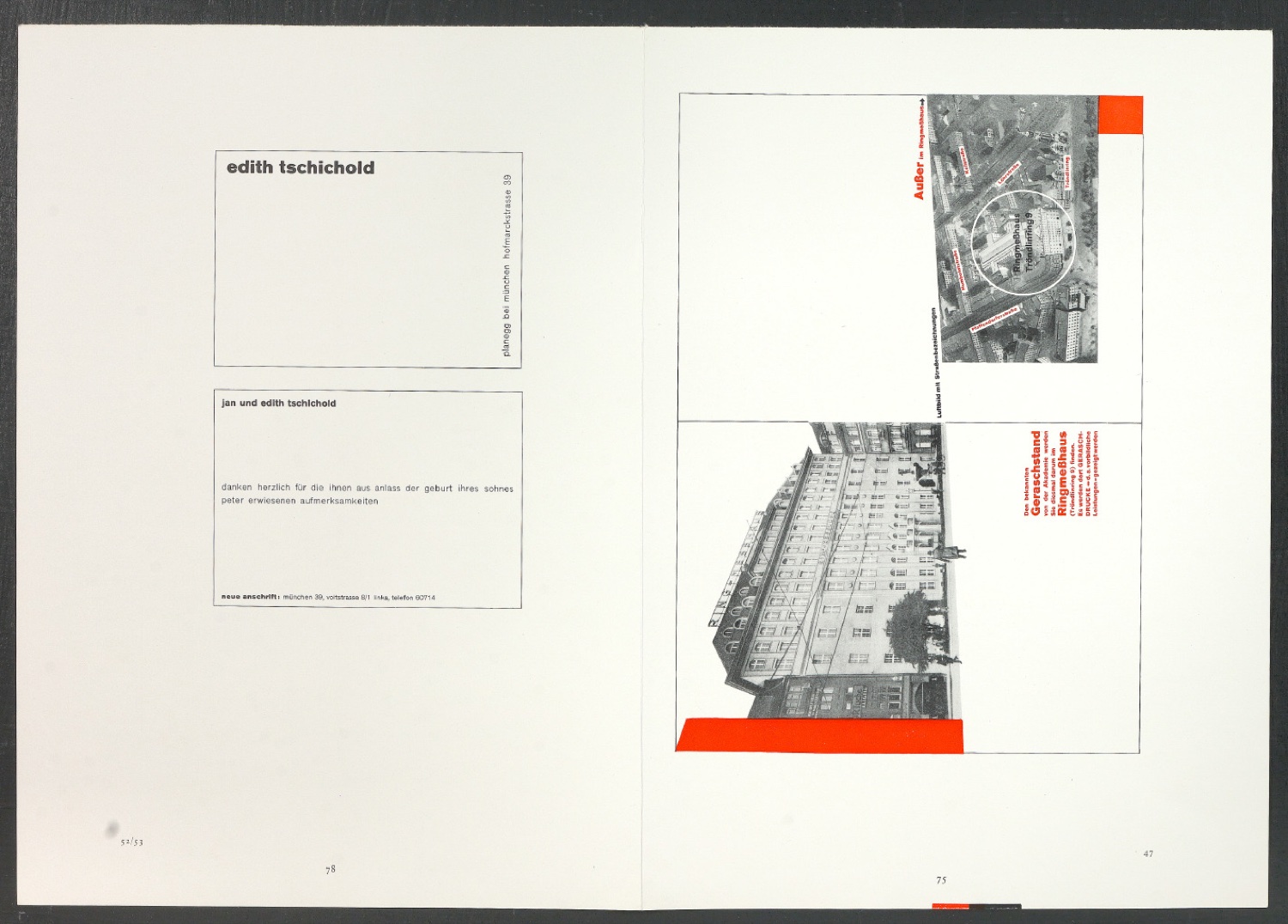 Druckbögen für den Abbildungsteil von Leben und Werk des Typographen Jan Tschichold — Blatt 12