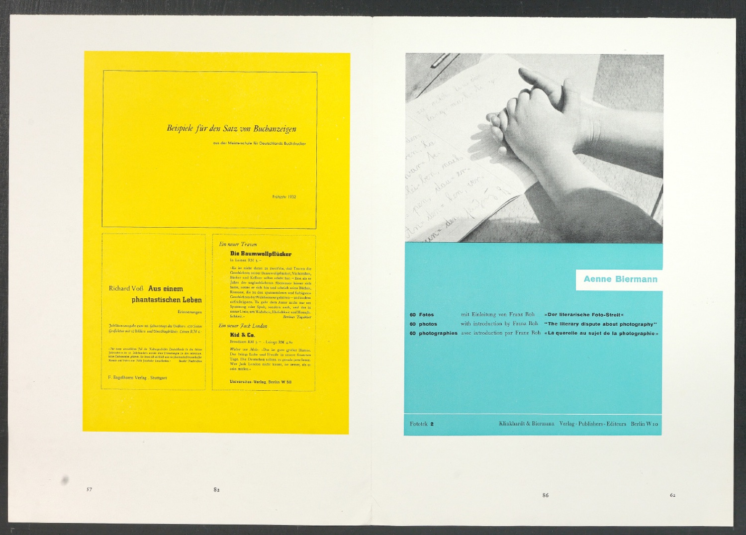 Druckbögen für den Abbildungsteil von Leben und Werk des Typographen Jan Tschichold — Blatt 21