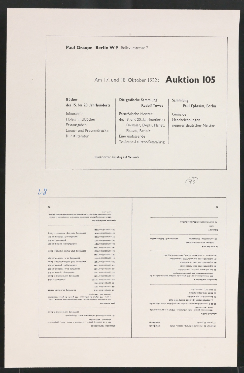 Druckfahnen für den Abbildungsteil von Leben und Werk des Typographen Jan Tschichold — Blatt 9