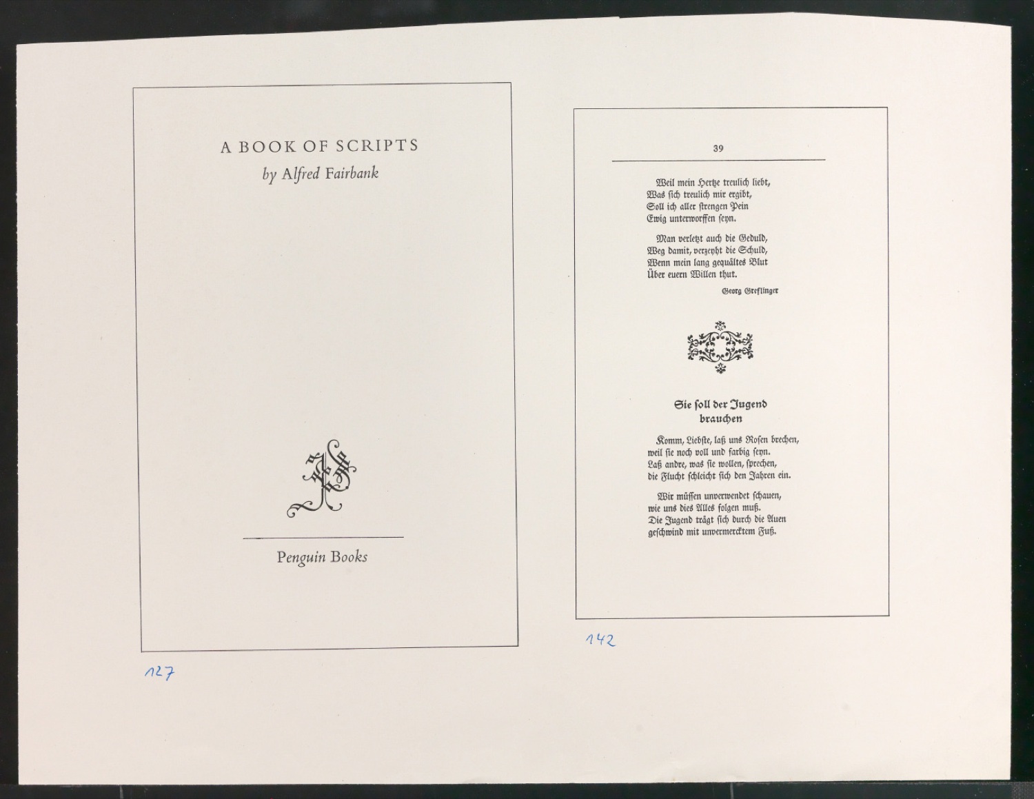 Druckfahnen für den Abbildungsteil von Leben und Werk des Typographen Jan Tschichold — Blatt 35