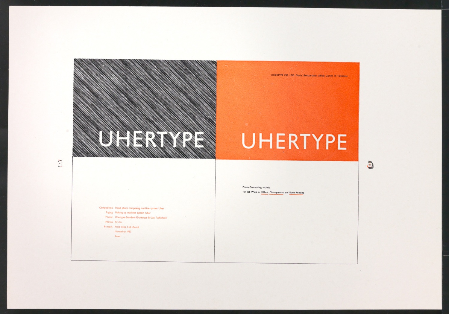 Druckfahnen für den Abbildungsteil von Leben und Werk des Typographen Jan Tschichold — Blatt 77