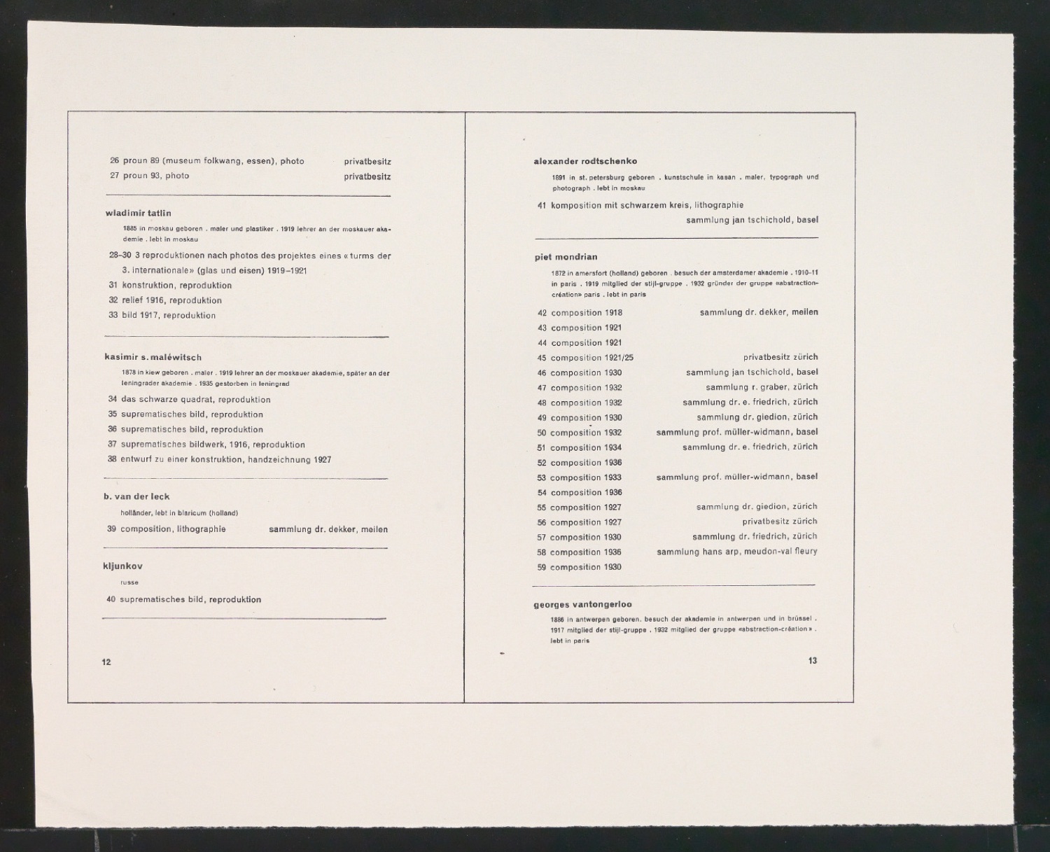 Druckfahnen für den Abbildungsteil von Leben und Werk des Typographen Jan Tschichold — Blatt 91