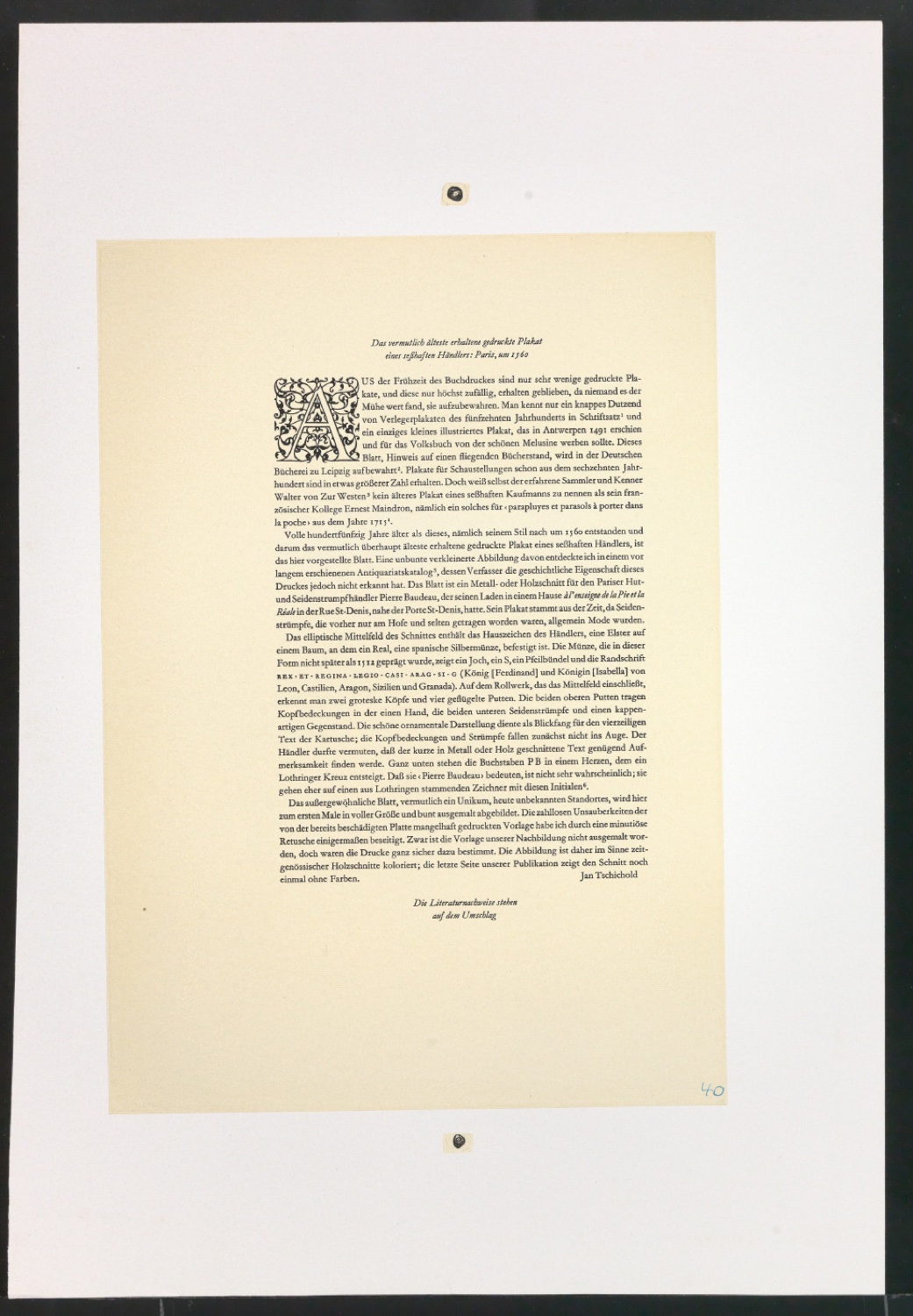 Druckfahnen für den Abbildungsteil von Leben und Werk des Typographen Jan Tschichold — Blatt 107
