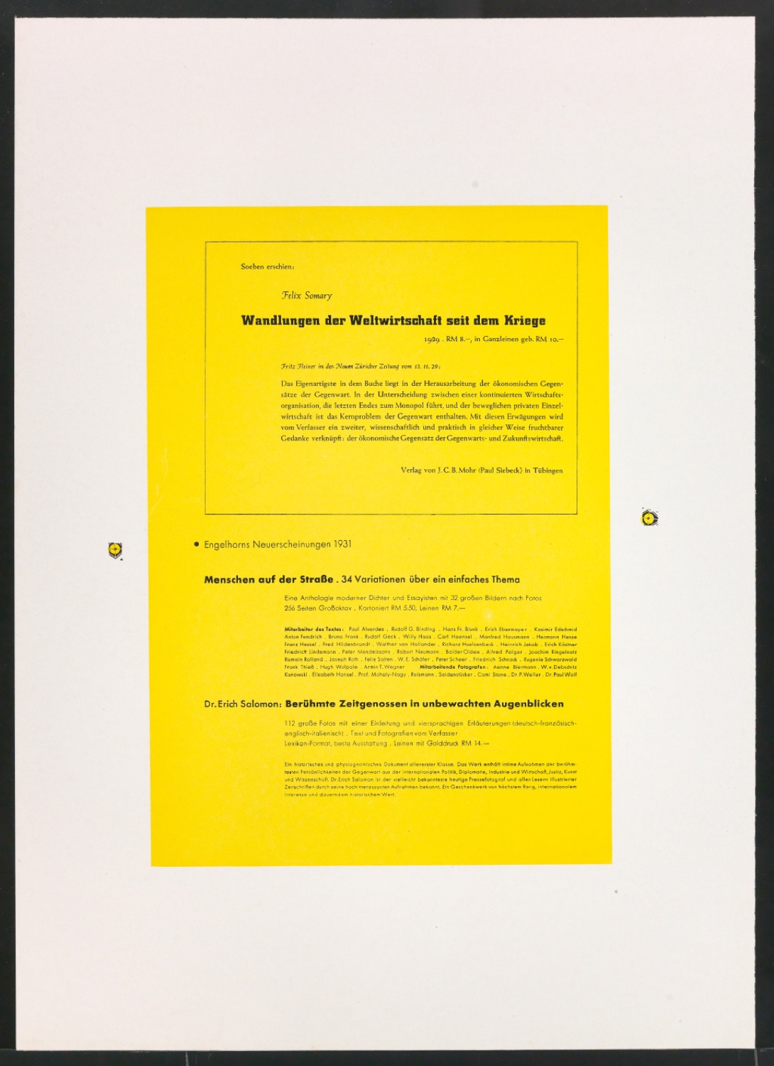 Druckfahnen für den Abbildungsteil von Leben und Werk des Typographen Jan Tschichold — Blatt 143